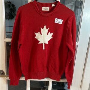 B24.    Red Maple Leaf Crewneck Sweater